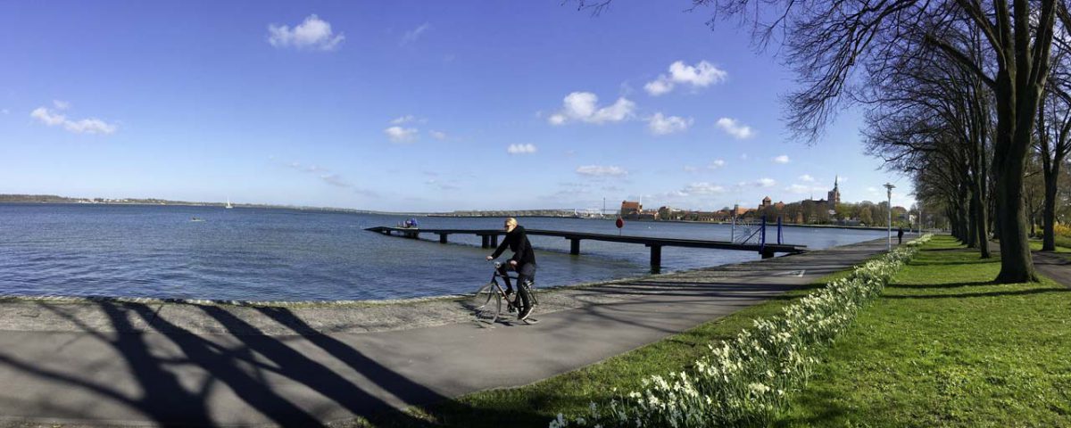 Blick auf die Hansestadt Stralsund und die Rügenbrücke